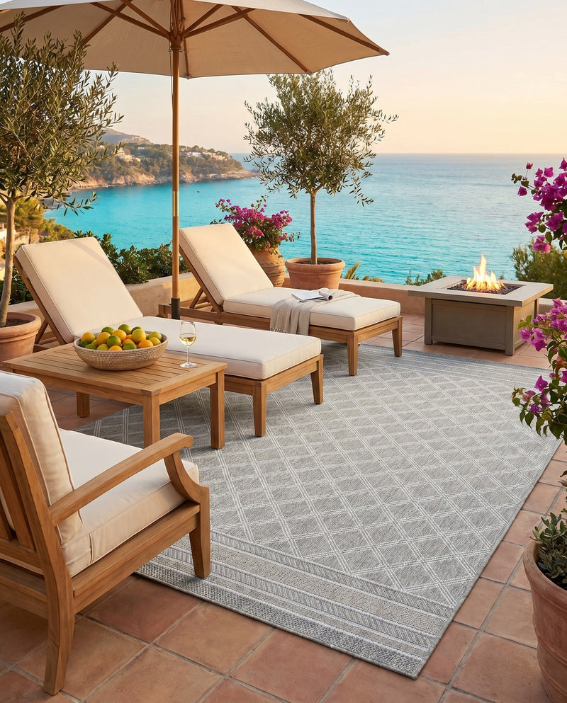Savannah Pergola Collection Area Rug - Savannah Rectangle Gray  lifestyle 33
