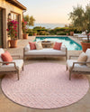Garden Lattice Charm Collection Area Rug -  Pergola (Pink) Round Pink  lifestyle 33