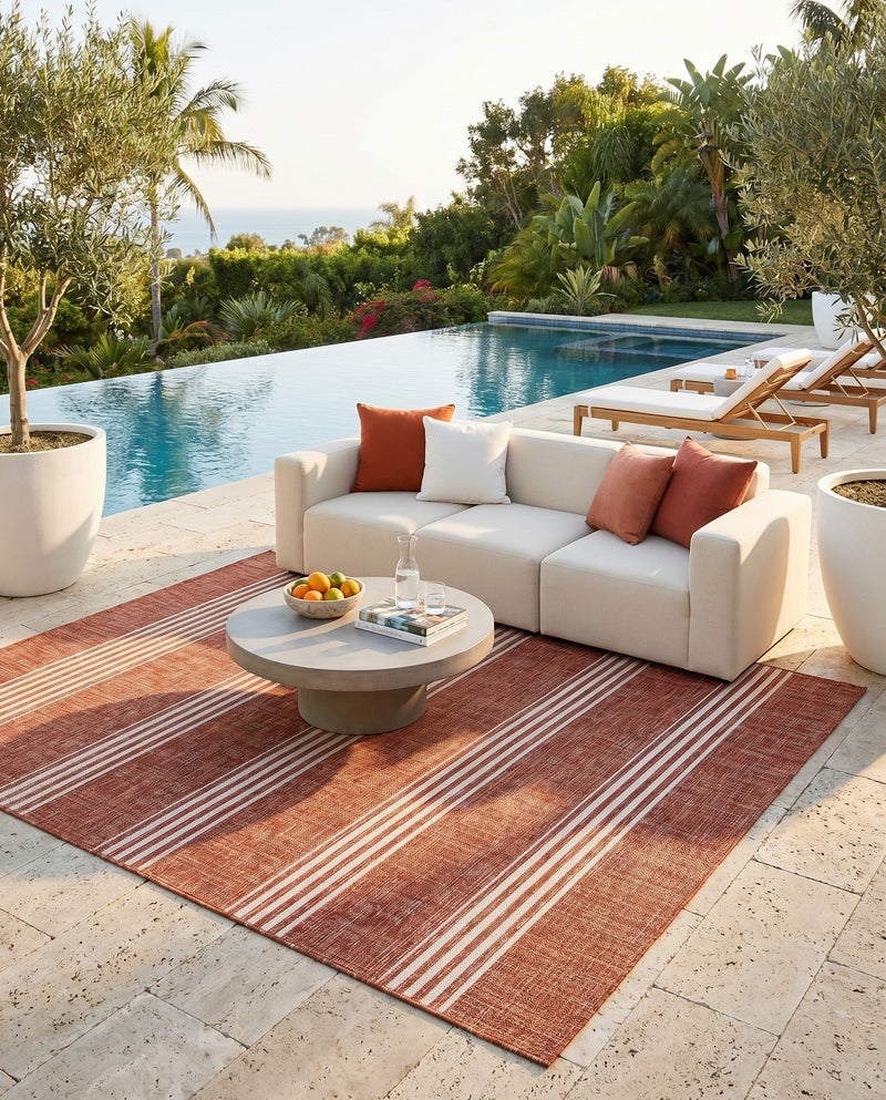 Urban Oasis Rugs Collection Area Rug -  District (Rust Red) Rectangle Rust Red  lifestyle 17