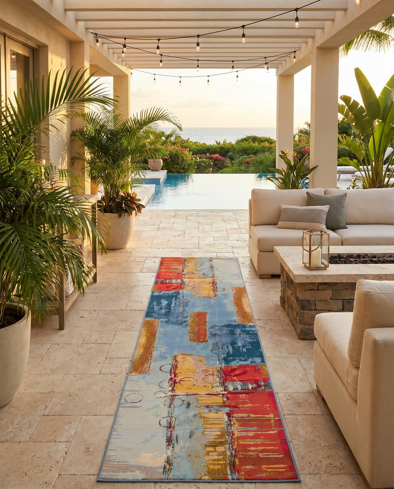 Urban Terrace Collection Area Rug -  Arbour Runner Multi  lifestyle 78