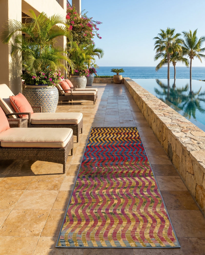Urban Terrace Collection Area Rug -  Walkway Runner Multi  lifestyle 49