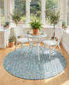 Savannah Pergola Collection Area Rug -  Pergola (Aqua) Round Aqua  lifestyle 56