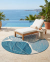 Urban Terrace Collection Area Rug -  Courtyard Round Blue and Ivory  lifestyle 61