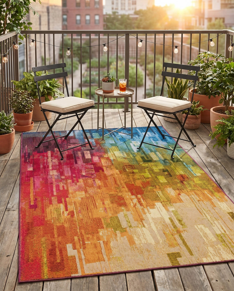 Urban Terrace Collection Area Rug -  Lawn Rectangle Multi  lifestyle 45