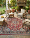 Patio Heritage Collection Area Rug -  Bower Rectangle Red  lifestyle 15