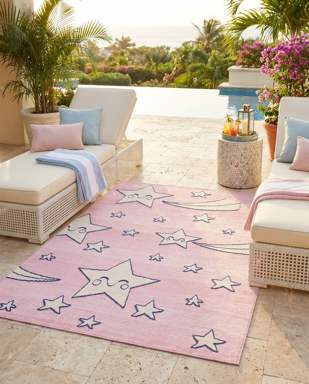 Terrace Collection Area Rug -  Pavilion Rectangle Pink  lifestyle 14