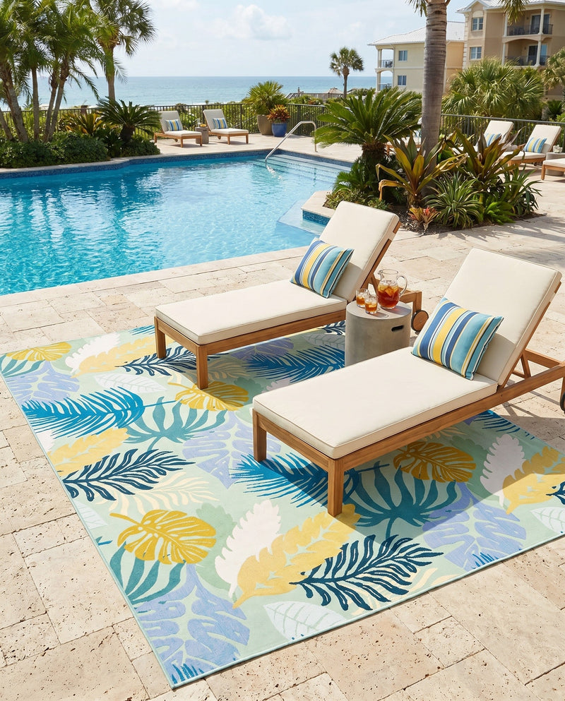 Seaside Blooms Collection Area Rug -  Sunkiss Rectangle Multi  lifestyle 4