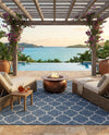Savannah Pergola Collection Area Rug - Arbor (Navy Blue) Rectangle Navy Blue  lifestyle 37