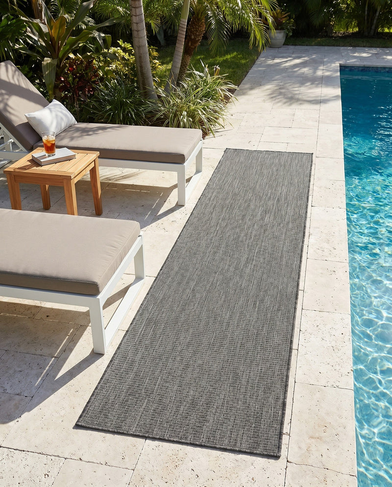 Seaside Serenity Collection Area Rug - Veranda (Black) Runner Black  lifestyle 44