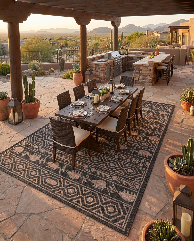 Mesa Oasis Rugs Collection Area Rug - Sundown Rectangle Black  lifestyle 8