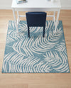 Seaside Blooms Collection Area Rug - Verdure (Light Aqua) Square Light Aqua  lifestyle 56