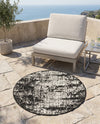 Urban Terrace Collection Area Rug -  Midtown Round Black and White  lifestyle 16