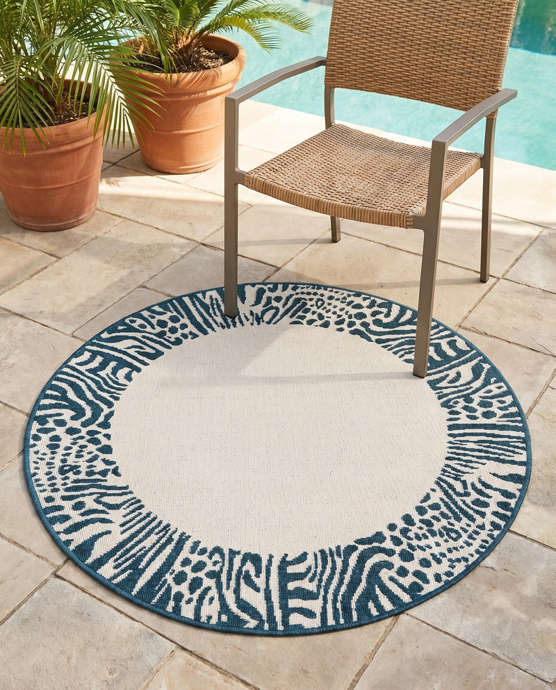 Savannah Escape Collection Area Rug - Serengeti Round Ivory  lifestyle 55