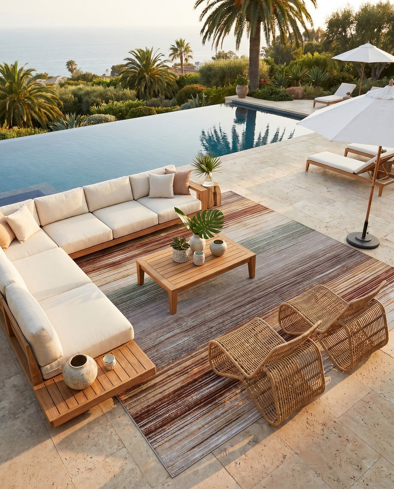 Urban Terrace Collection Area Rug -  Corsica Rectangle Multi  lifestyle 6
