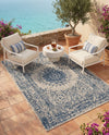 Patio Heritage Collection Area Rug -  Lafayette (Blue) Rectangle Blue  lifestyle 17