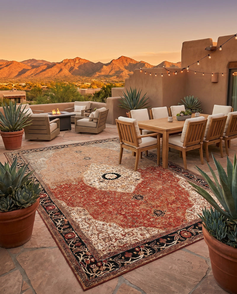 Patio Heritage Collection Area Rug -  Gazebo Rectangle Multi  lifestyle 9