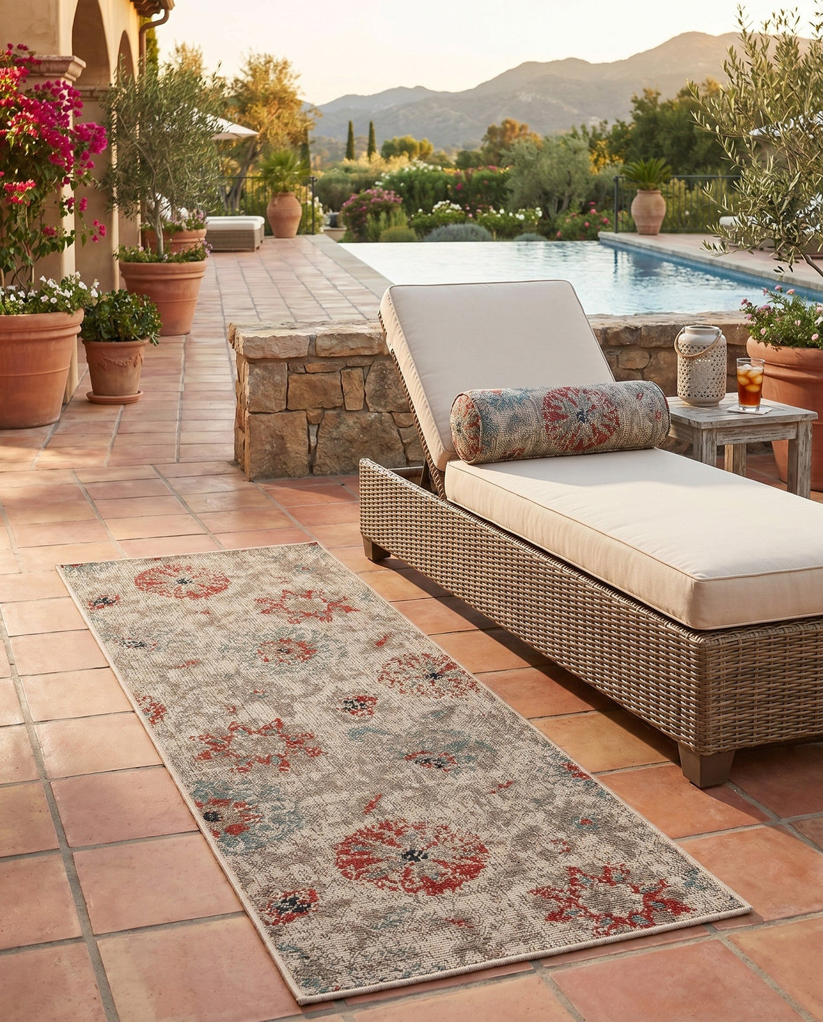 Seaside Blooms Collection Area Rug - Seychelles Runner Beige  lifestyle 163