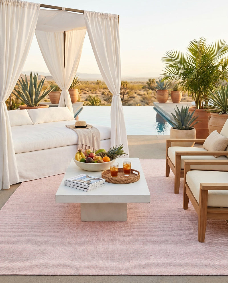 Jill Zarin Sedona Oasis Outdoor Collection Area Rug - Coconino (Pink Roses) Rectangle Pink Roses  lifestyle 7