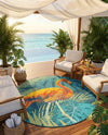 Seaside Haven Rugs Collection Area Rug -  Tidepool Round Multi  lifestyle 58
