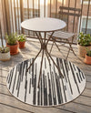 Urban Terrace Collection Area Rug -  Riverside Round Black and White  lifestyle 56