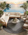 Urban Terrace Collection Area Rug -  Chelsea (Charcoal Gray) Round Charcoal Gray  lifestyle 78