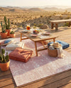 Desert Nomad Terrace Collection Area Rug - Sahara (Pink) Rectangle Pink  lifestyle 36