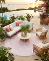 Tribal Terrace Treasures Collection Area Rug -  Incan Isle (Pink) Round Pink  lifestyle 43