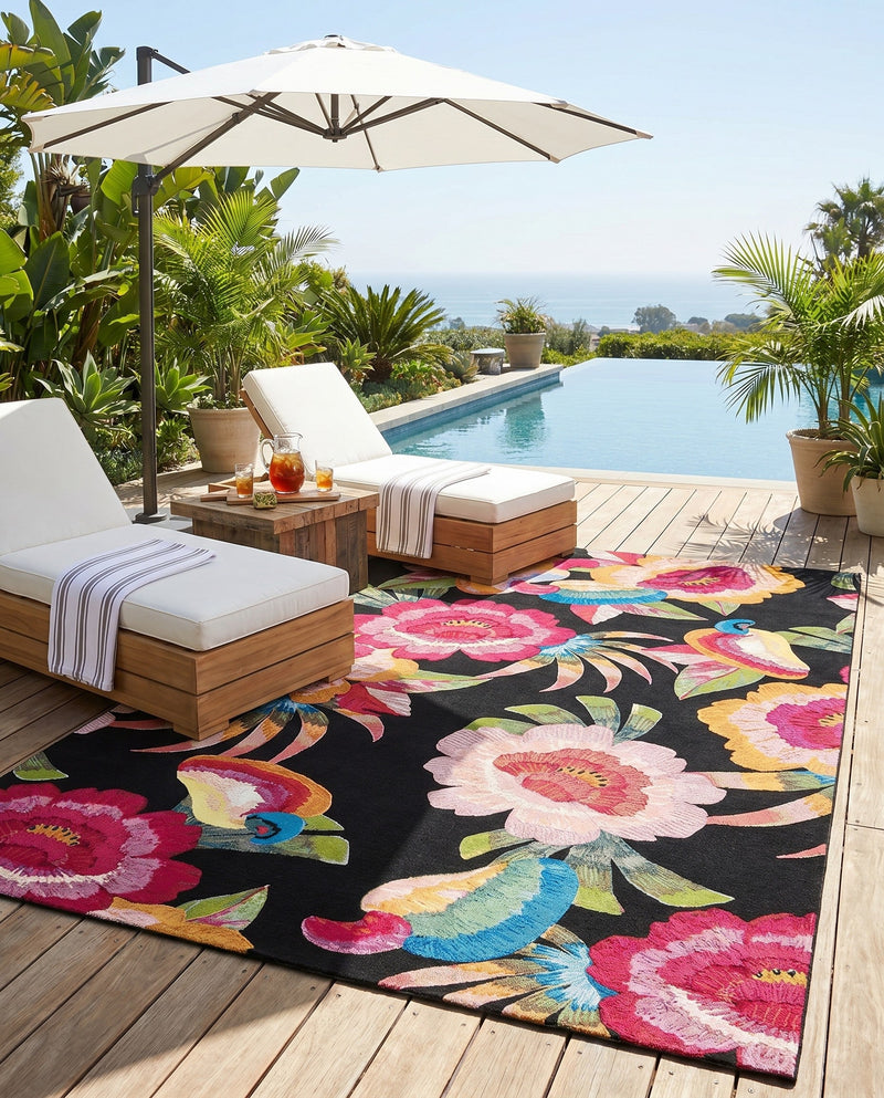 Seaside Blooms Collection Area Rug -  Versailles Rectangle Multi  lifestyle 28