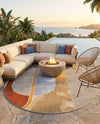 Urban Terrace Collection Area Rug -  Deck Round Multi  lifestyle 72