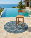 Savannah Pergola Collection Area Rug - Arbor (Teal) Round Teal  lifestyle 31