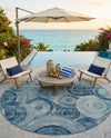 Urban Terrace Collection Area Rug -  Parkside Round Light Blue  lifestyle 53