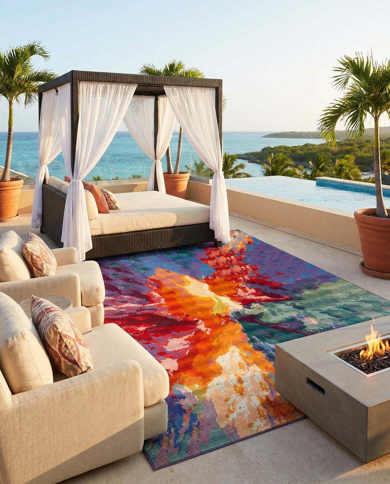 Urban Terrace Collection Area Rug -  Laneway Rectangle Multi  lifestyle 59