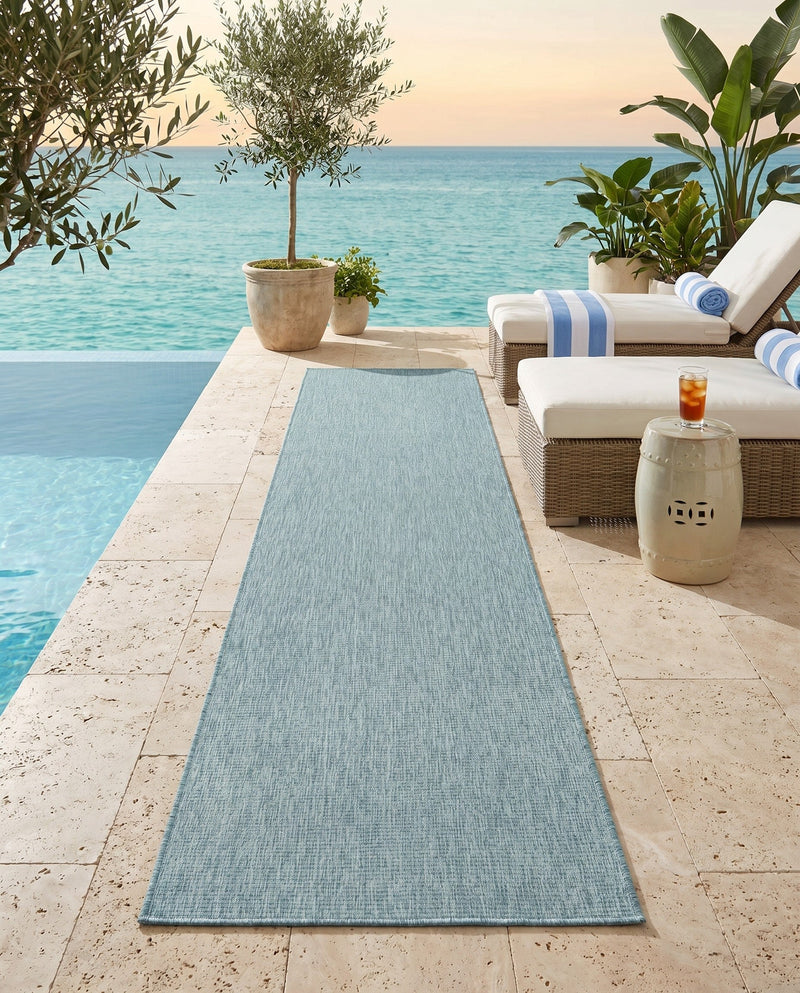 Seaside Serenity Collection Area Rug - Veranda (Aquamarine) Runner Aquamarine  lifestyle 54