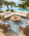 Savannah Escape Collection Area Rug -  Masai Rectangle Navy Blue and Ivory  lifestyle 16