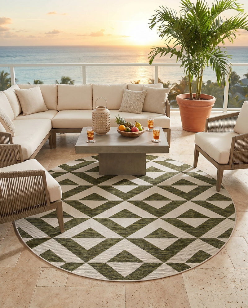 Urban Oasis Rugs Collection Area Rug -  Highrise (Green) Round Green  lifestyle 66