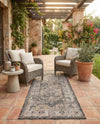 Patio Heritage Collection Area Rug -  Augusta (Charcoal) Runner Charcoal  lifestyle 68