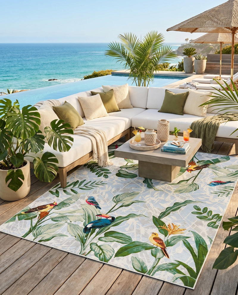 Seaside Blooms Collection Area Rug -  Tropic Rectangle Multi  lifestyle 15