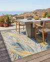 Seaside Blooms Collection Area Rug -  Blossom Rectangle Gray Ivory Yellow  lifestyle 29