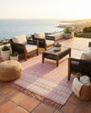 Sustainable Nomad Terrace Collection Area Rug - Reef Rectangle SOFT PINK  lifestyle 16