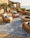 Patio Heritage Collection Area Rug - Savannah (Blue) Rectangle Blue  lifestyle 32