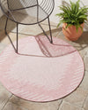 Urban Terrace Collection Area Rug -  Chelsea (Pink) Round Pink  lifestyle 71
