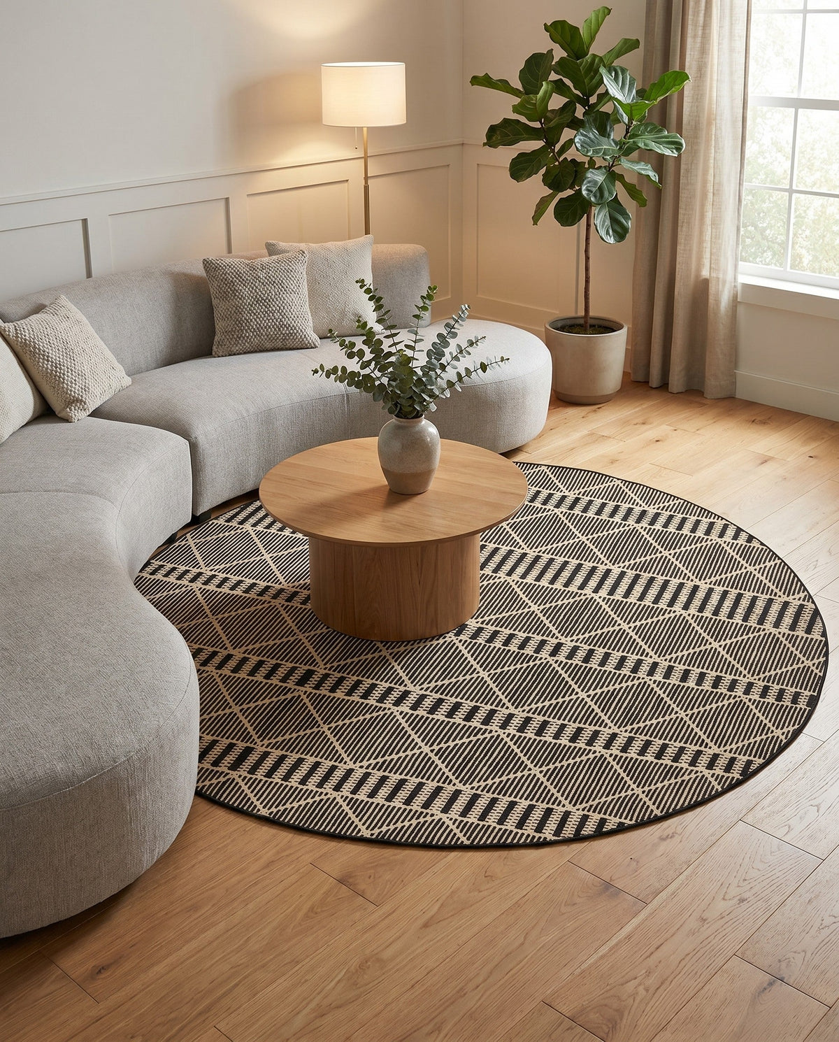 Savannah Pergola Collection Area Rug -  Glade Round Black  lifestyle 179
