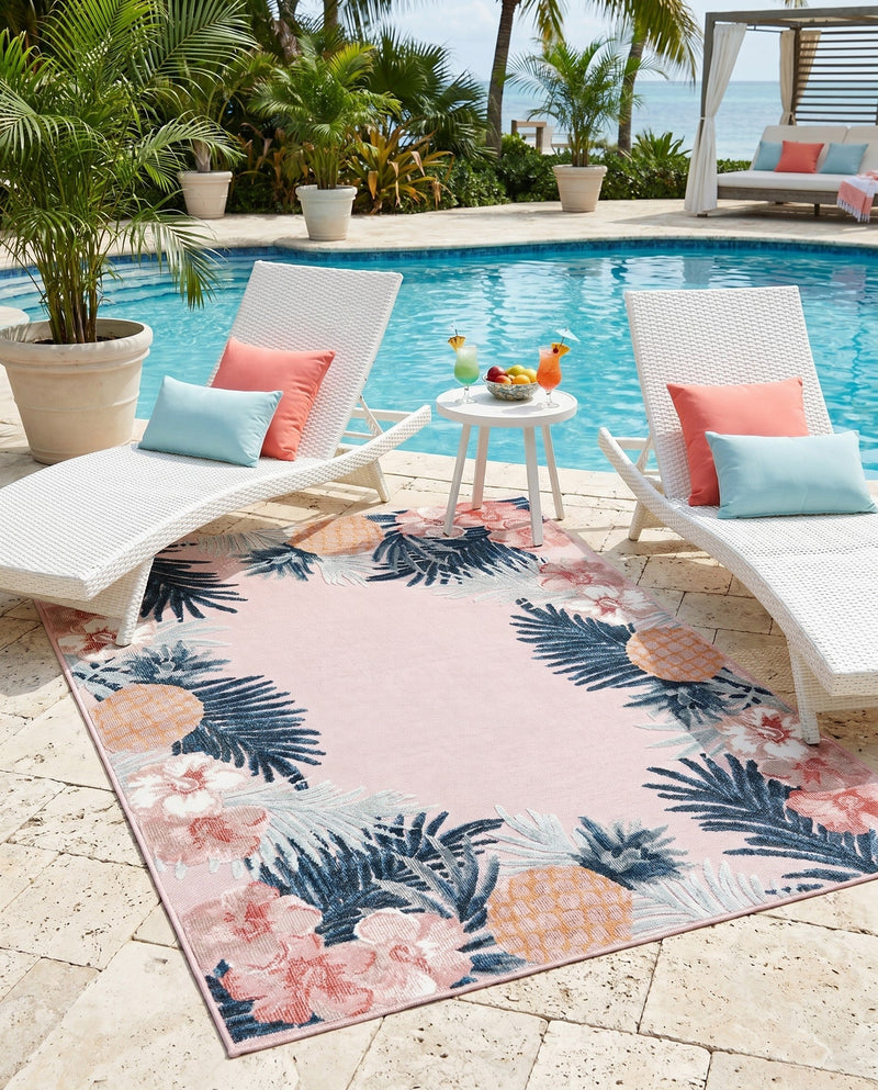 Seaside Blooms Collection Area Rug - Haven Rectangle Pink  lifestyle 9