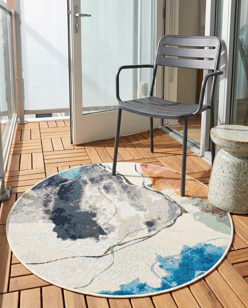 Urban Terrace Collection Area Rug -  Arbor Round Multi  lifestyle 53