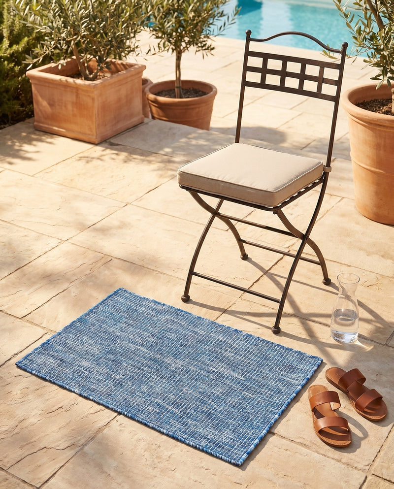 Seaside Serenity Collection Area Rug - Veranda (Blue) Rectangle Blue  lifestyle 43