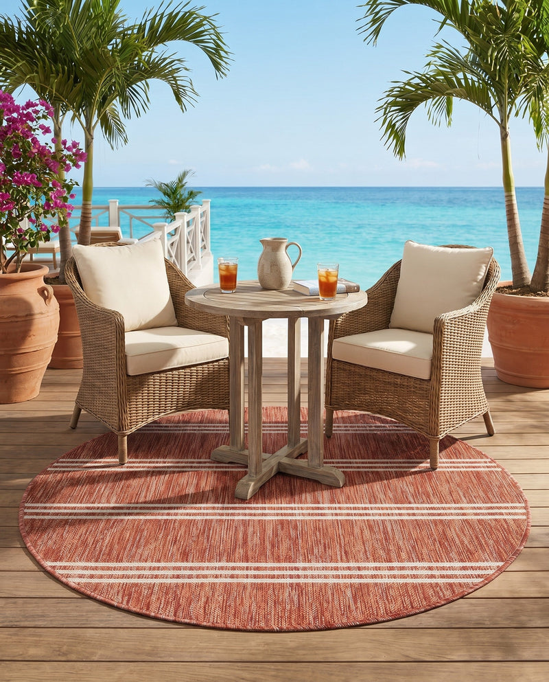 Urban Oasis Rugs Collection Area Rug -  District (Rust Red) Round Rust Red  lifestyle 25