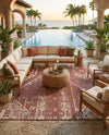 Desert Nomad Terrace Collection Area Rug - Sahara (Rust Red) Square Rust Red  lifestyle 53