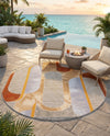Urban Terrace Collection Area Rug -  Deck Round Multi  lifestyle 37