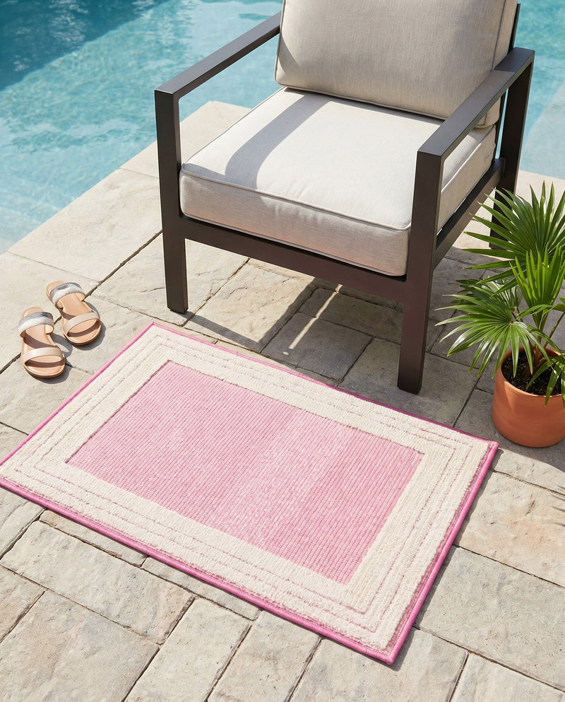 Bahama Breeze Outdoor Collection Area Rug -  Abaco Rectangle Pink  lifestyle 18