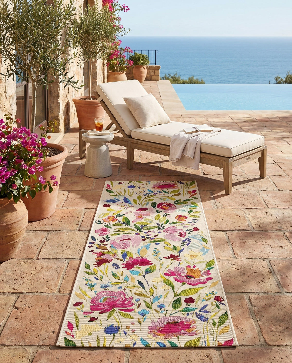 Seaside Blooms Collection Area Rug -  Meadow Runner Multi  lifestyle 107